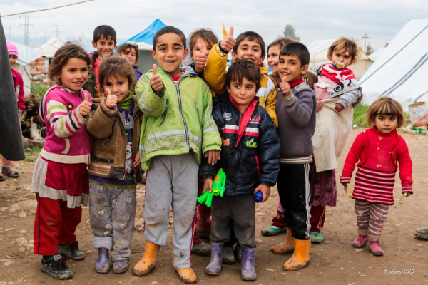 Yazidi flygtningbørn i Dohuk