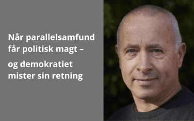Illustration af debatten om den indre trussel mod demokratiet og parallelsamfund i Danmark.